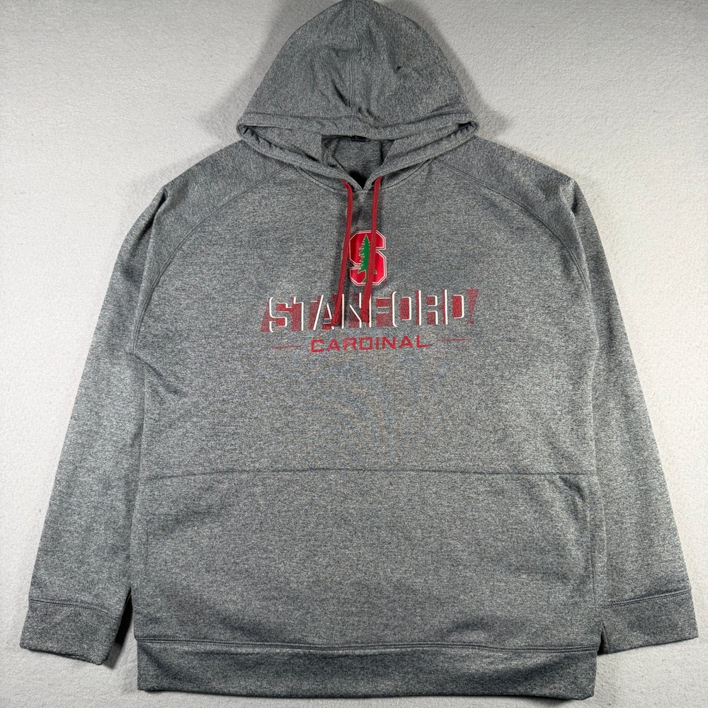 Champion Elite Stanford Cardinal Mens Large Gray Heathered Performance Hoodie